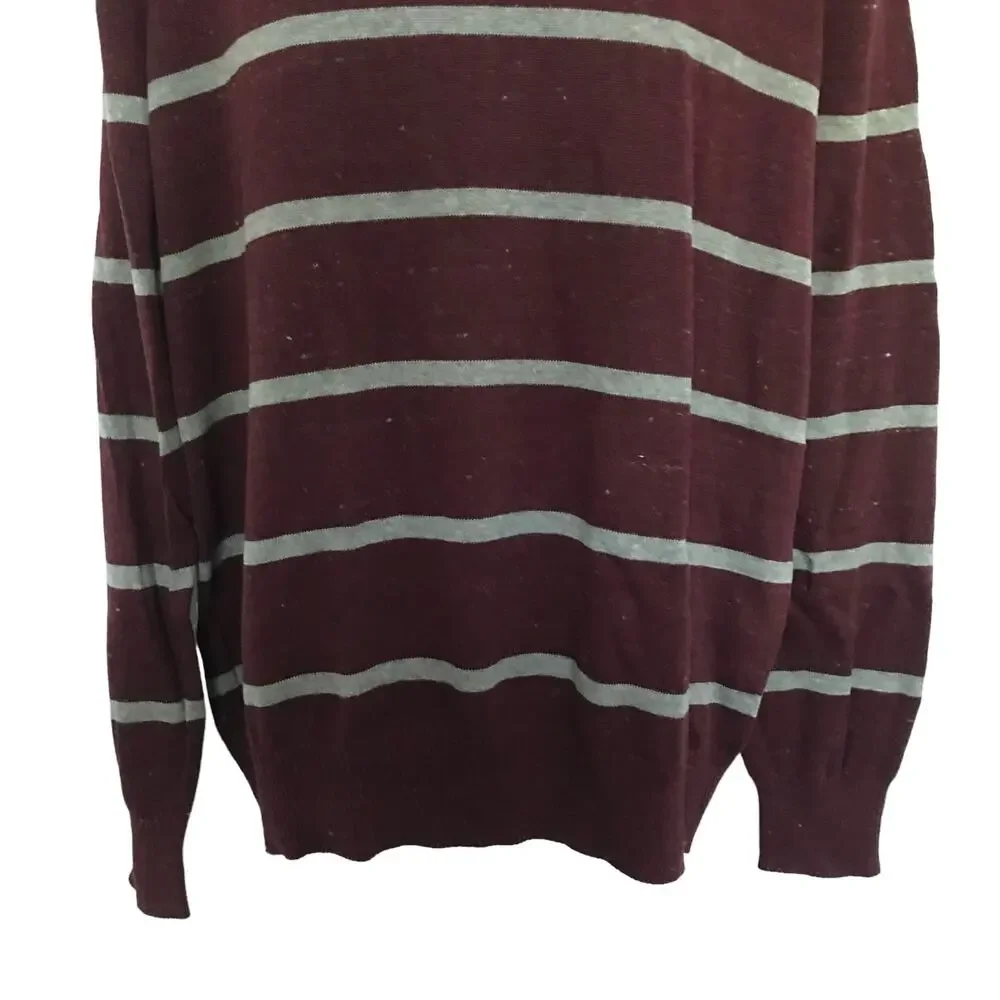 NEW Urban Pipeline Red Gray Striped Long Sleeve Crewneck Sweater XL